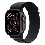 Apple watch ultra 3 gps cellular titanium case with alpine loop large black 49 mm Front Right View