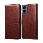 Arrow Leather Flip Cover For Samsung Galaxy A06 Brown front viewe