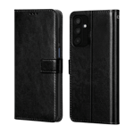 Arrow Leather Flip Cover For Samsung Galaxy F15 5G Black front view