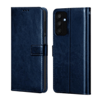 Arrow Leather Flip Cover For Samsung Galaxy F15 5G Blue front view