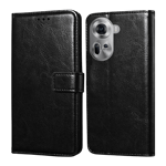 Arrow leather flip cover for oppo reno 11 5g black Front Back View