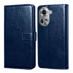 Arrow leather flip cover for oppo reno 11 5g blue Front Back View