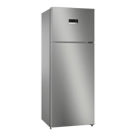 Bosch series 4 334 l frost free double door 2 star refrigerator ctc35s02ni shiny silver Front View