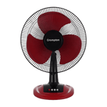 Crompton High Speed Torpedo 400 mm Table Fan Black Red front view