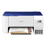 Epson ecotank l3255 wireless color all in one inkjet printer white blue Front View