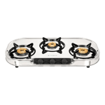 Faber cooktop crystal 3bb ss 3 burner stainless steel gas stove silver Front View
