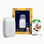 Fujifilm Instax Mini Link 3 Starter Kit 10 Shots Bundle SmartPhone Colour Printer Clay White front view