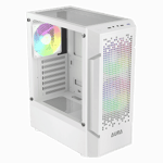 Gamdias aura gc7 mid tower mesh gaming case 3 120mm argb fan white Front Left View