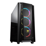Gigabyte mx660 rgb mid tower mesh gaming case tg 3 120mm argb fans black Front Side View