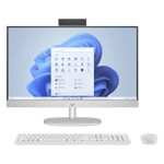 HP all in one amd ryzen 3 7320u windows 11 home desktop pc 24 cr0016in shell white 8gb 512gb Front View