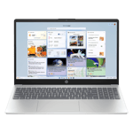 HP intel core i3 13th gen windows 11 home laptop 15 fd0745tu natural silver 12gb 512gb Front View