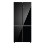 Haier lumiere series 520 l frost free side by side 4 door 3 star wi fi refrigerator hrb 600kgu1 black glass Front View