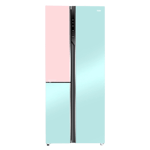 Haier vogue series 598 l frost free side by side refrigerator hrt 683png peach nyanza glass Front View