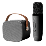 Inbase boom box bluetooth speaker with wireless karaoke mic black Full View