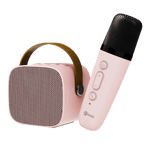 Inbase boom box bluetooth speaker with wireless karaoke mic pink Full View