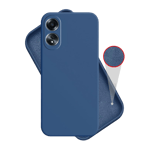 Inbase cloth silicon case for oppo a58 4g blue Front Back View