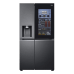 LG 630 l frost free side by side door refrigerator gl x257amc3 dmczebn matte black Front View