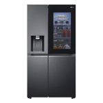 LG 635 l frost free side by side door refrigerator gl x257amcx matte black Front View