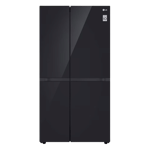 LG 655 l frost free side by side door refrigerator gl b257dbmx black glass Front View