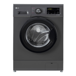 LG 7 kg front load washing machine middle black Front View