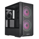 Lian li lancool 216 mid tower mesh gaming case 3 120mm argb fan black Front Left View