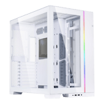 Lianli 011 dynamic evo argb mid tower aluminum gaming case wof white Front View