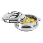 Milton sphere stainless steel casserole silver 2500 ml Front Open View