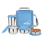 Milton tasty lunch combo tumbler lunch box multi color 3 pcs set Blue