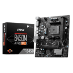 Msi b450m a pro max ii matx amd with am4 ddr4 gaming motherboard black Box View