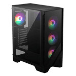 Msi mag forge 120a airflow mid tower mesh gaming case 3 120mm argb fan black Front Left View