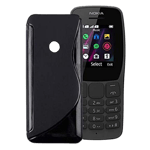 New case silicon back case for nokia 110 2023 black Front Back View