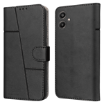 New case synthetic leather flip back case for samsung galaxy a06 black Front Back View