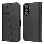 New case synthetic leather flip back case for samsung galaxy f15 5g black Front Back View