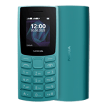 Nokia 105 2023 Dual SIM Cyan front and back view