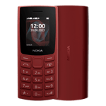 Nokia 105 2023 Dual SIM Terracotta red front and back view