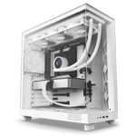 Nzxt h6 flow air mid tower mesh gaming case 3 120mm non rgb fan white Front View