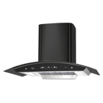 Preethi chimney alcor with aluminium duct kh 210 plus black Front View