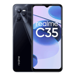 Realme c35 glowing black 64gb 4gb ram Front Back View