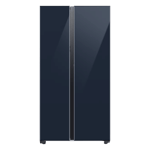 Samsung 653 l frost free side by side door bespoke with aod refrigerator rs76cb81a341hl clean navy Front View