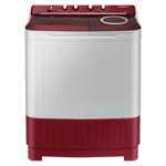 Samsung 8 5kg semi automatic hexa storm washing machine wt85b4200rr tl light gray with red base Front View