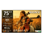 Sony bravia 5 4k ultra hd smart mini led google tv xr55a 75 inch Front View Image
