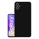 Space cloth silicon back case for samsung galaxy a05 black Front Back View