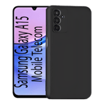Space cloth silicon back case for samsung galaxy a15 5g black Front Back View