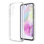 Space hard clear back case for samsung galaxy a35 5g transparent Front Back View