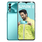 Tecno Spark 8 Turquoise Cyan 4GB 64GB Front Back