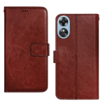 Trumbote flip cover for oppo a17 a17k Brown Full View