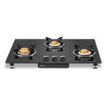 Vidiem air silver 3 burner gas stove black Front View