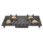 Vidiem air silver 4 burner gas stove black Front View