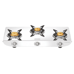 Vidiem tusker stainless steel 3 burner gas stove silver Front View