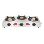 Vidiem vector nero 3 burner gas stove silver Front View